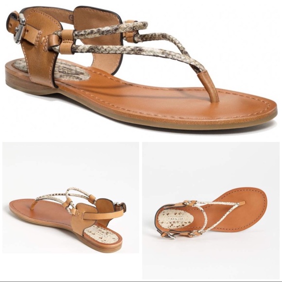 snakeskin thong sandals